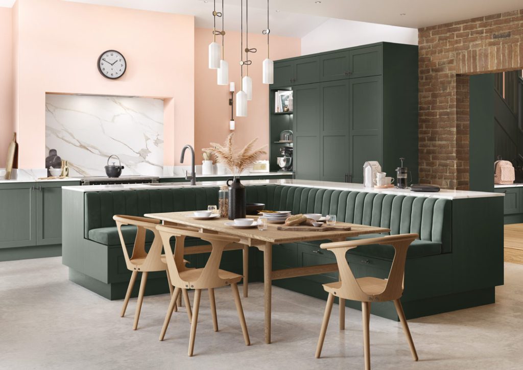 Bakewell shaker kitchen in heritage green